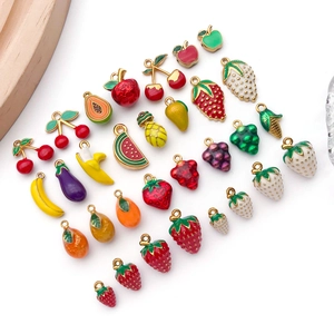 Diverses breloques en émail fruits et légumes pour boucles d'oreilles et bijoux DIY