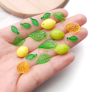 Kleurrijke acryl citroen- en bladkralen voor DIY-sieraden en handgemaakte kettingen