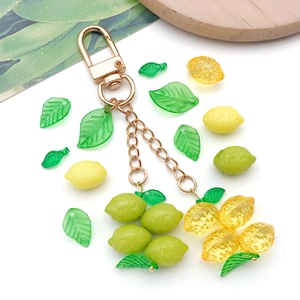 Verse citroen en blad acryl kralen sleutelhanger set voor DIY kettingen en handwerk