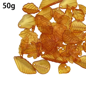 50g set of amber acrylic maple leaf pendants for DIY jewelry making and decoration
