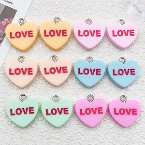 Colorful Resin Heart Letter LOVE Charms For DIY Jewelry Making Valentine's Day Pendants For Earring Necklace Bracelet Jewelry