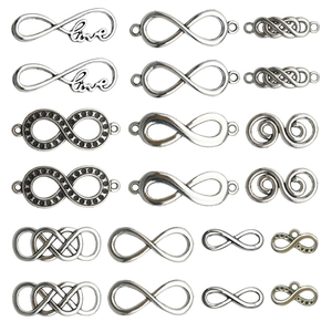 Antiksilber Unendlichkeitssymbol Verbinder Charms Hohl Zinklegierung Anhänger Für DIY Schmuckherstellung Armband Halskette