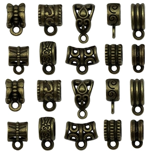 Bélières à Tube en Alliage de Zinc Vintage Attaches de Connecteur pour Collier Bracelet DIY Fabrication de Bijoux Bronze Argent Or