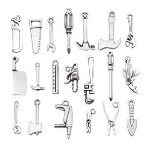 Dijes de Herramientas de Vida en Miniatura de Aleación de Zinc Vintage Colgantes de Martillo Llave Sierra Hacha para Fabricación de Joyería DIY Collares Llaveros Accesorios