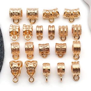 Detailed assortment of KC gold-plated alloy charm connectors for DIY jewelry making