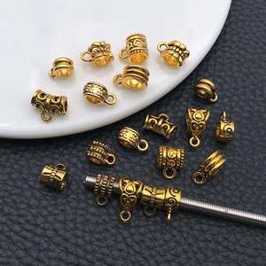 Antique gold spacer beads and pendant connectors for DIY ethnic jewelry making