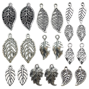 Pendentifs Feuille en Alliage Argent Antique Vintage pour Collier Bracelet Boucle d'Oreille Accessoires Bijoux DIY Femme