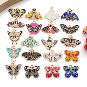 Butterfly Enamel Charms Zinc Alloy Insect Pendants For DIY Jewelry Making Necklace Bracelet Keychain Accessories