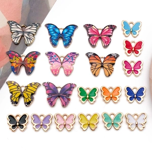 Bunte Schmetterlings-Anhänger Für DIY Schmuckherstellung Zinklegierung Emaille Anhänger Handgemachte Halskette Armband Ohrringe Zubehör