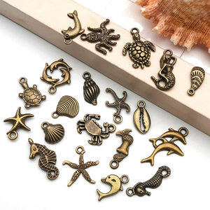 Détails de breloques marines en bronze antique, étoiles de mer et hippocampes pour bijoux DIY