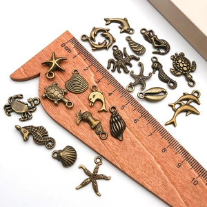 Détails de breloques marines en bronze vintage pour bijoux DIY avec règle de mesure