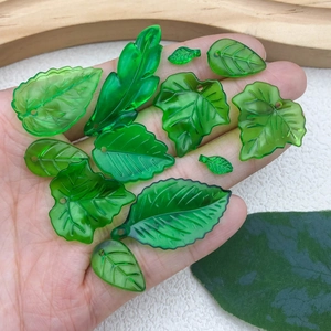 Pendentifs feuilles en acrylique vert pour la création de bijoux et épingles à cheveux