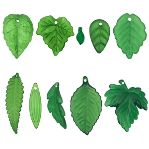 Feuilles en acrylique vert translucide pour épingles à cheveux et bijoux DIY