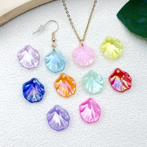 Iridescent ABS imitation pearl flower petals for DIY jewelry and hair accessory making