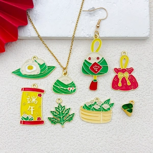 DIY enamel panda zongzi charms and jewelry making pendants with festive Chinese motifs