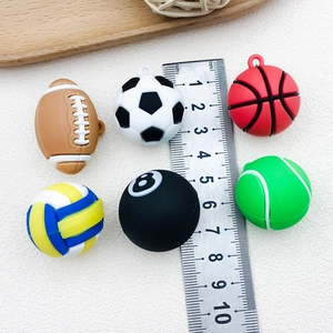 Mini sports ball charms set including soccer and basketball for DIY keychains and bag decor