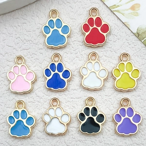 Cute Enamel Cat Paw Bear Footprint Zinc Alloy Pendants Multicolor Animal Claw Charms For DIY Jewelry Making Accessories