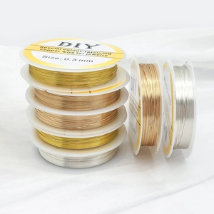 Detalle de hilos de cobre de 0,3mm a 0,5mm para la creación de joyería artesanal DIY