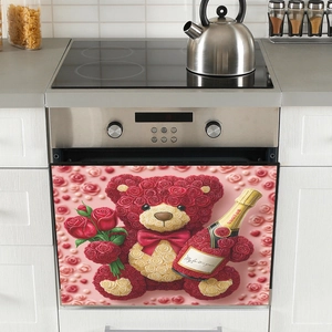 Adesivo magnetico 3D orsetto di rose per lavastoviglie e decorazione della cucina