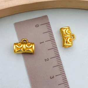 Zylindrische Perlen in Mattgold mit Wolkenmuster für DIY Schmuck und Armbänder