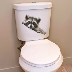 3D realistic raccoon wall sticker for toilet or window home decoration