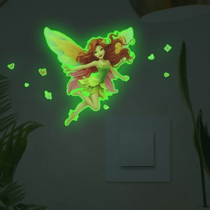 Luminous fairy wall sticker with butterflies for bedroom glow in the dark decoration
