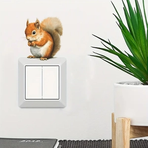 Adesivo murale scoiattolo carino per interruttore camera da letto in PVC autoadesivo