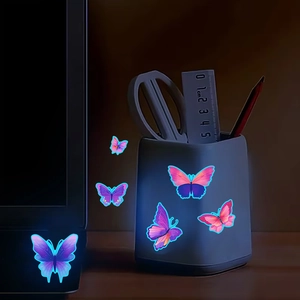 Stickers muraux papillon lumineux avec effet fluorescent pour décoration de la maison