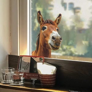 Creative realistic horse head window sticker for home glass decoration and wall art decor