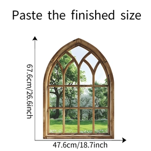 3D-Fensteraufkleber mit Waldlandschaft und Größenangaben 67,6x47,6 cm für die Dekoration