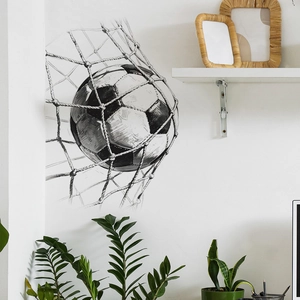 Creative soccer goal net wall sticker for home bedroom and living room decor