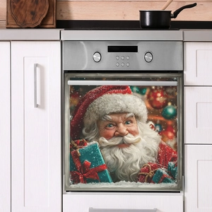 Christmas Santa Claus gift stickers for kitchen oven and home wall decoration scene