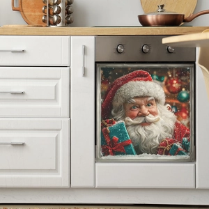 Christmas Santa Claus wall sticker for oven door decoration with festive holiday design