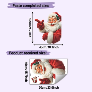 Size chart for Santa Claus wall sticker showing finished dimensions 55cm by 46cm