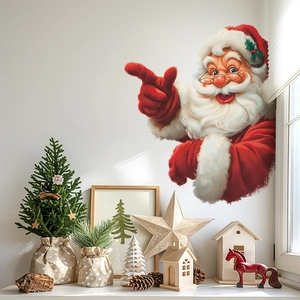 Self-adhesive Christmas Santa Claus wall sticker for festive home bedroom decor