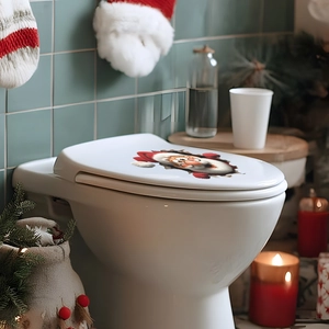 Sticker mural 3D Père Noël regardant par un trou pour décoration de Noël