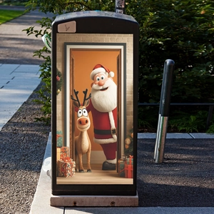 3D Santa Claus and reindeer Christmas wall stickers for festive home decoration