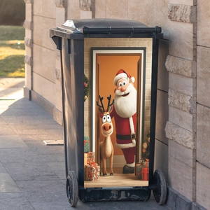 3D Christmas Santa Claus Reindeer Wall Stickers Self Adhesive PVC Festive Home Decor For Bedroom Living Room Entrance