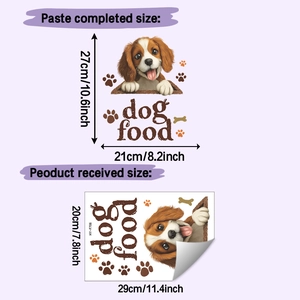 Detailed size chart for Cavalier King Charles Spaniel dog food wall sticker decoration