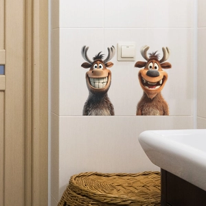 3D cartoon reindeer wall stickers for bedroom living room home decor self adhesive