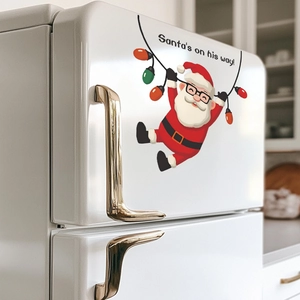 Christmas Santa Claus Wall Sticker PVC Removable Decal For Fridge Toilet Wall Decor Holiday Party Supplies Home Decoration