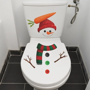 Christmas Snowman Wall Stickers PVC Waterproof Removable DIY Decals For Refrigerator Toilet Living Room Home Holiday Decoration