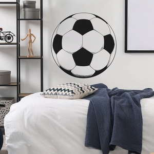 Minimalist Black White Soccer Ball Wall Sticker PVC Self Adhesive Sports Decor For Bedroom Living Room Dorm Art Decal