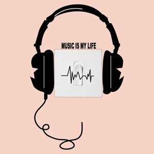 Creative Music Is My Life Headphone Switch Wall Sticker PVC Black Music Decal Minimalist DIY Home Decor Silhouette Sticker