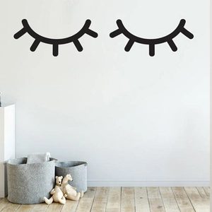 Nordic Style Eyelash Wall Sticker PVC Removable DIY Wall Decal For Kids Room Bedroom Fridge Home Decor Black Decor
