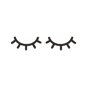 Detail of minimalist Nordic style eyelash wall stickers in black for home decor