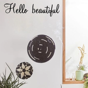 Bohemian handwoven wall basket set with circular patterns for home wall decor