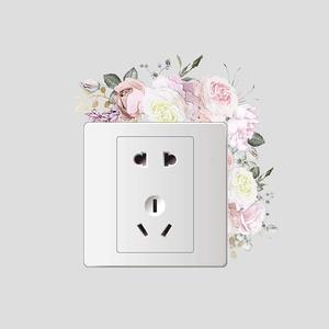 Floral Leaf Pattern Light Switch Sticker PVC Waterproof Wall Decal For Living Room Bedroom Modern Minimalist Flower Decorative Mural