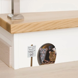 Sticker mural 3D trou de souris avec souris mignonnes pour décoration de marche d'escalier