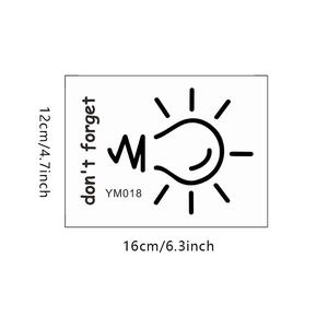 Detailed view of Don't Forget light bulb wall sticker with 12x16cm dimensions